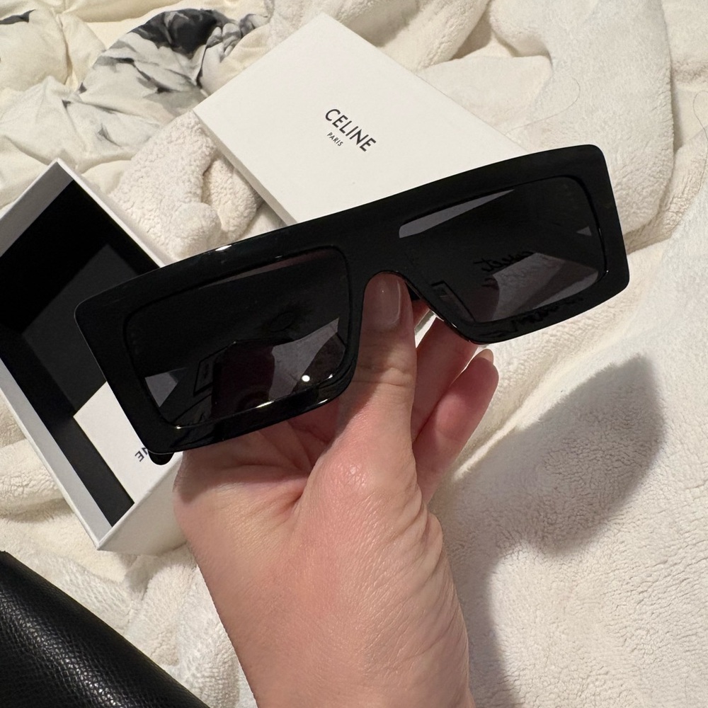 Celine Black Shield Sunglasses 57MM Flat Top